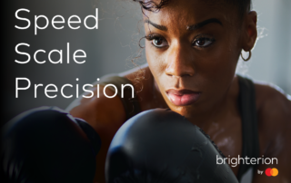 Blog image of woman with boxing gloves: Speed, Scale, Precision for Mastercard's Fraud Fight Club blog